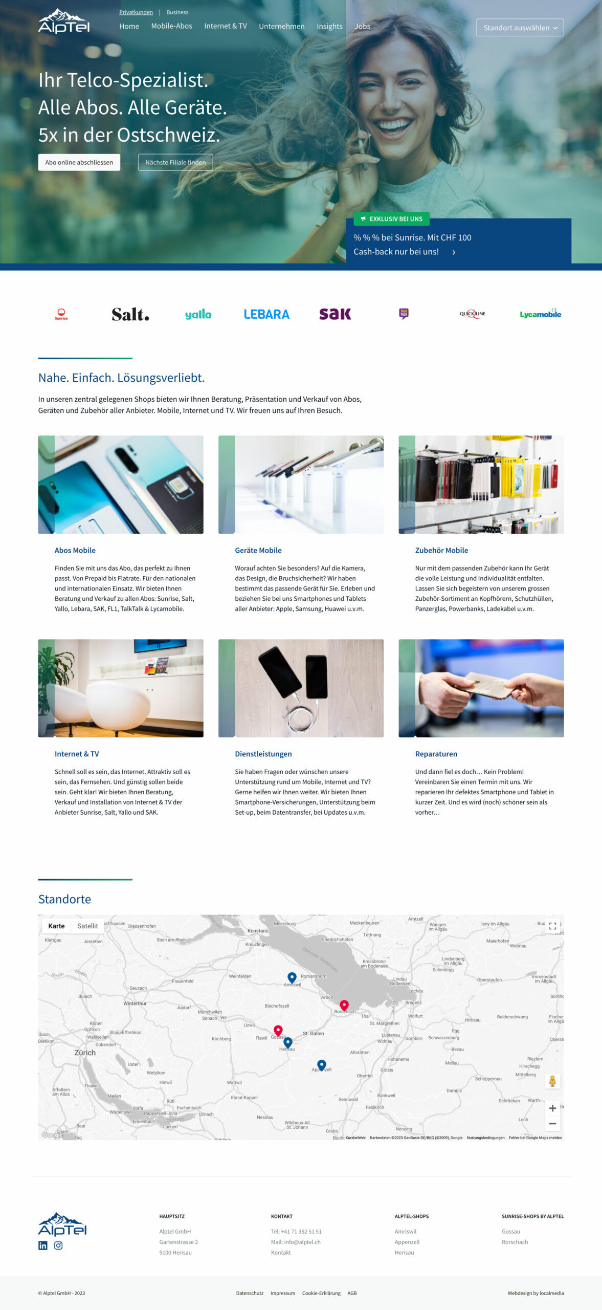 Website Alptel St Gallen