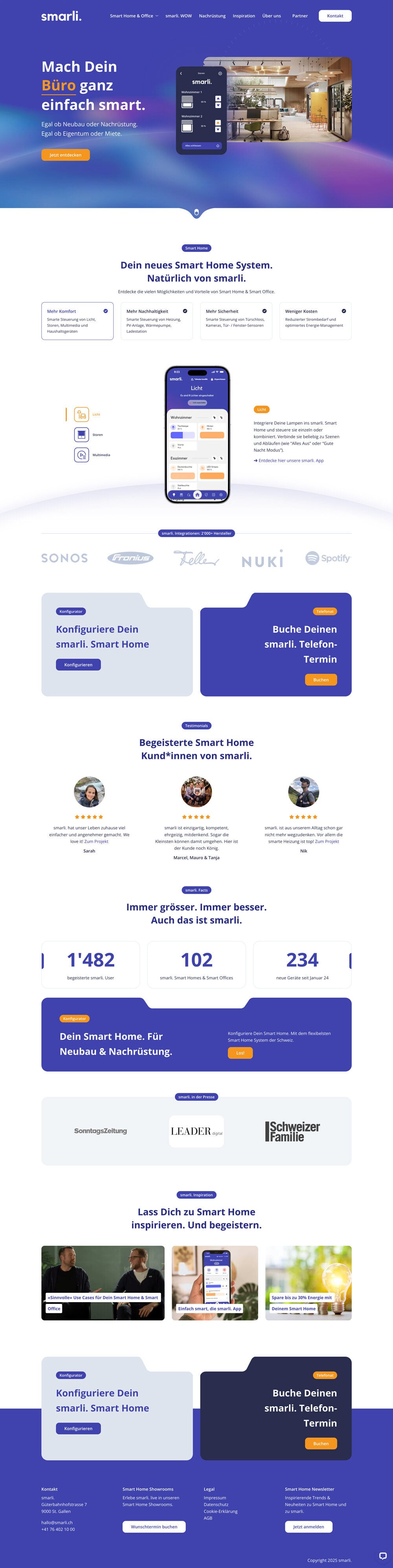 Webdesign Smart Home Smarli 2025