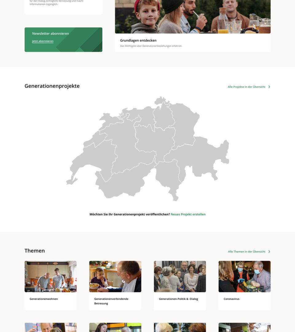 Intergeneration Web Plattform Screenshot
