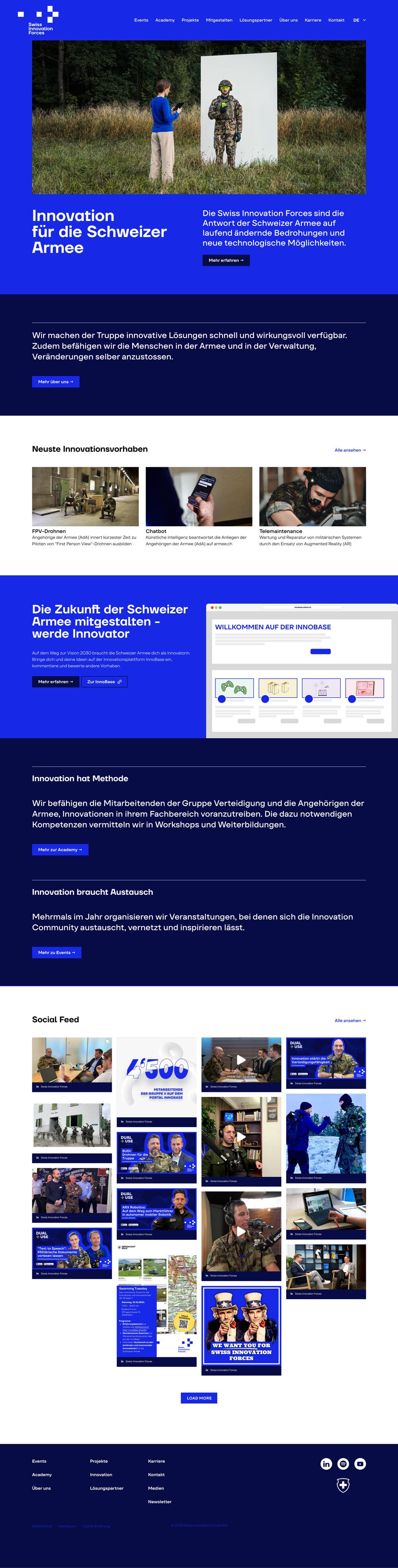 Website Innovation Schweizer Armee