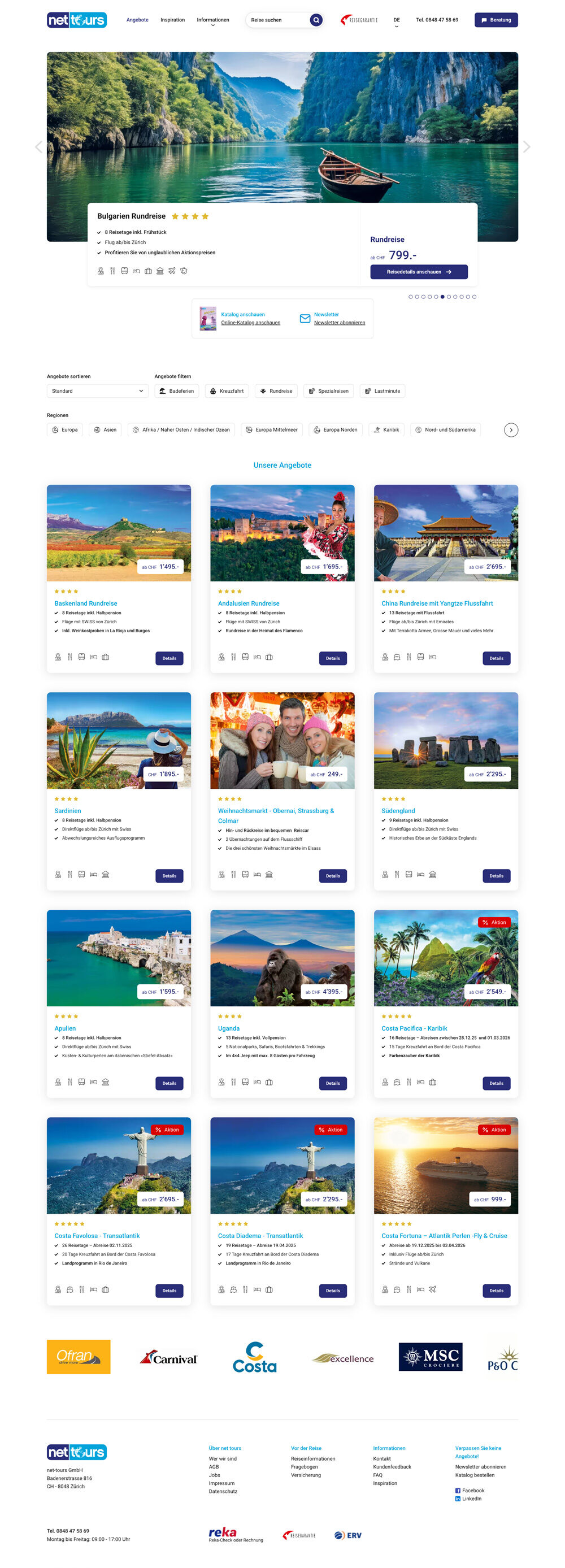 Neue Website Reiseveranstalter