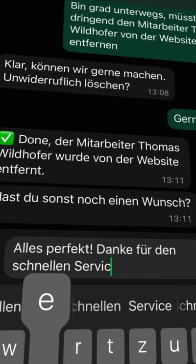 Website Support Mit Whatsapp